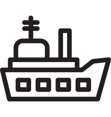 Askeri gemi vektör simgesi