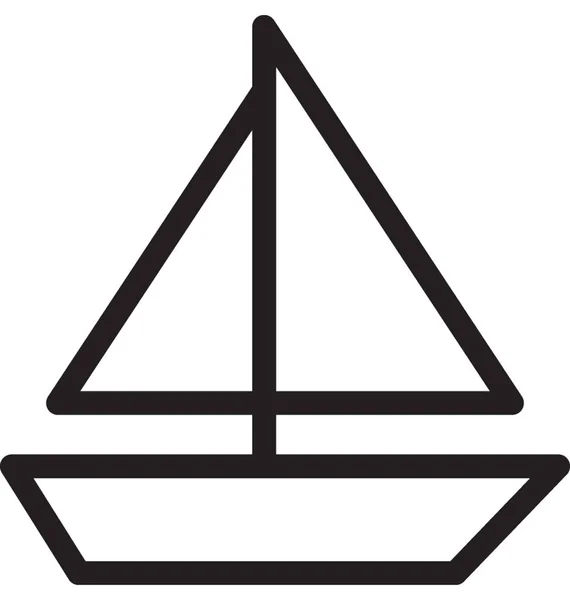 Segelboot Linienvektorsymbol — Stockvektor