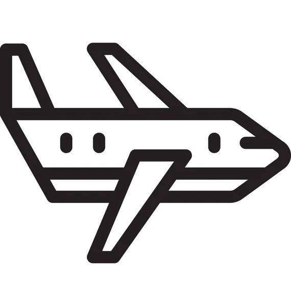 Плоская Векторная Икона Самолета — стоковый вектор