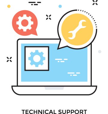 Teknik destek vektör simgesi 