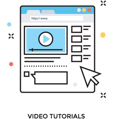 Video Tutorials vektör simgesi 