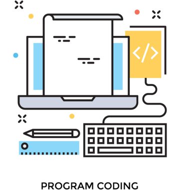 Programlama düz vektör simgesi 