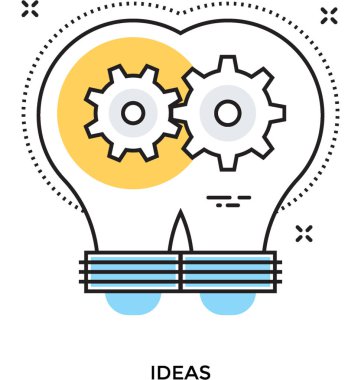 Fikirler düz vektör simgesi 