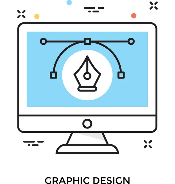 Иконка Вектора Графического Дизайна — стоковый вектор