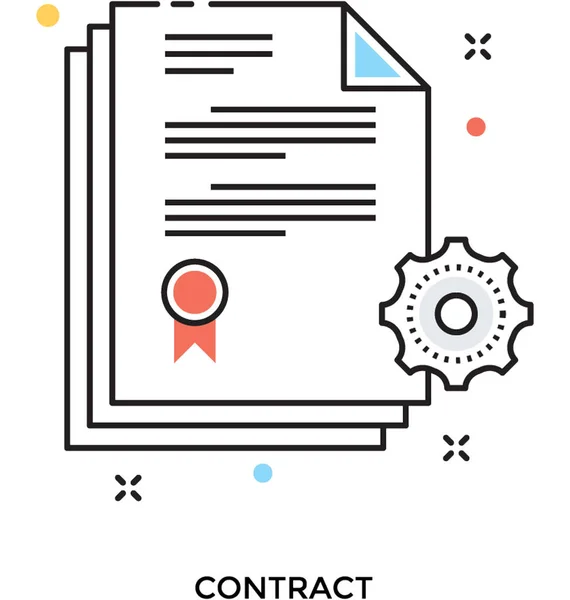 Contract Flat Vector Icon — Stock Vector