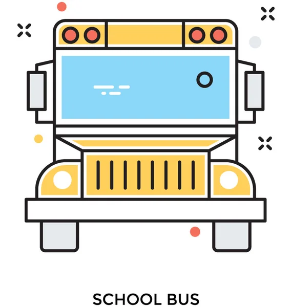 Bus Flache Vektorsymbole — Stockvektor