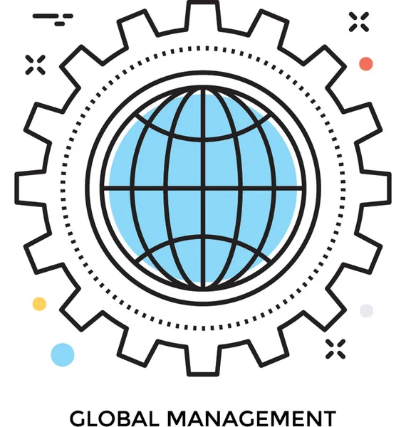Zarządzanie Globalną Vector Icon — Wektor stockowy