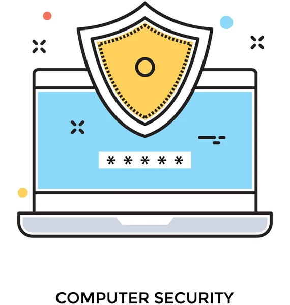 Icona Del Vettore Sicurezza Del Computer — Vettoriale Stock