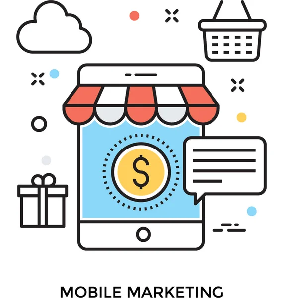 Icône Vectorielle Marketing Mobile — Image vectorielle