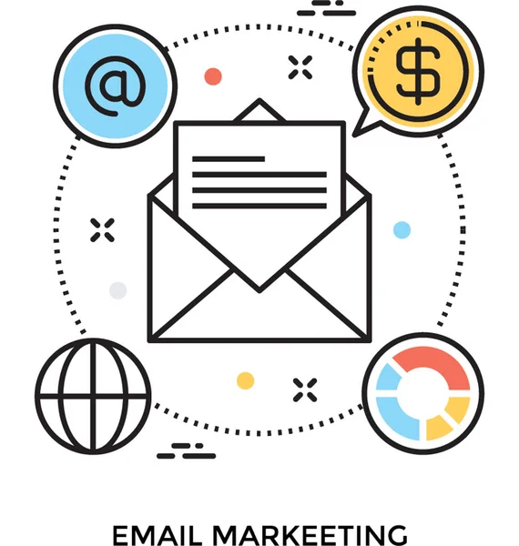 Mail Marketing Vector Icono — Vector de stock