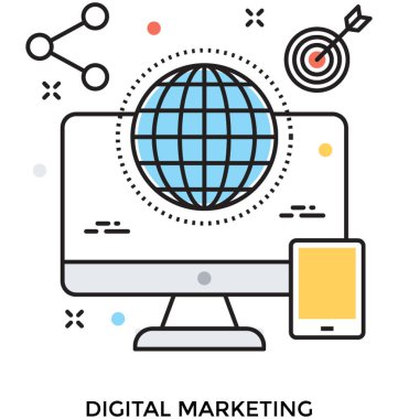 Düz vektör simgesi pazarlanıyor