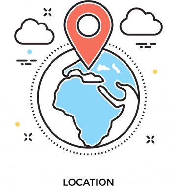 gps düz vektör simgesi