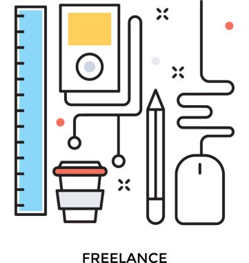Freelancing düz vektör simgesi 