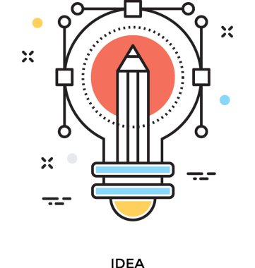 fikir düz vektör simgesi