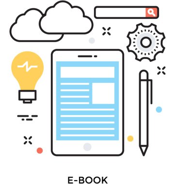 e kitap vektör simgesi