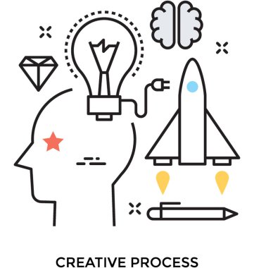 Yaratıcılık düz vektör simgesi