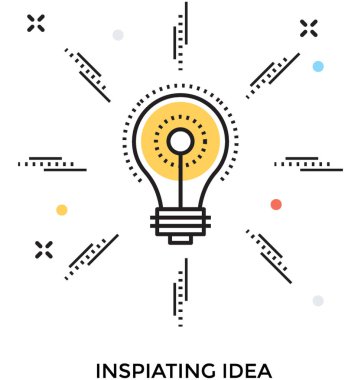 fikir düz vektör simgesi