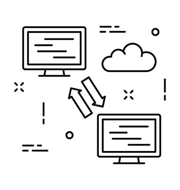 Bulut bağlantı vektör simgesi 