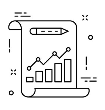 Grafik rapor vektör simgesi 