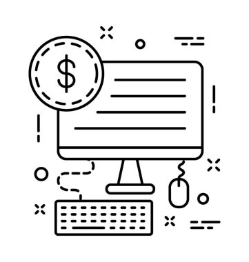 Online iş vektör simgesi 