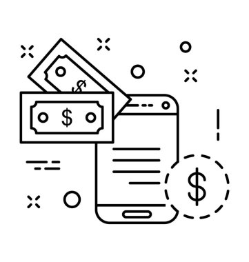 mobil bankacılık vektör simgesi 