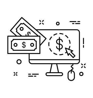 Online iş vektör simgesi 