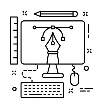 grafik tasarım vektörü simgesi 