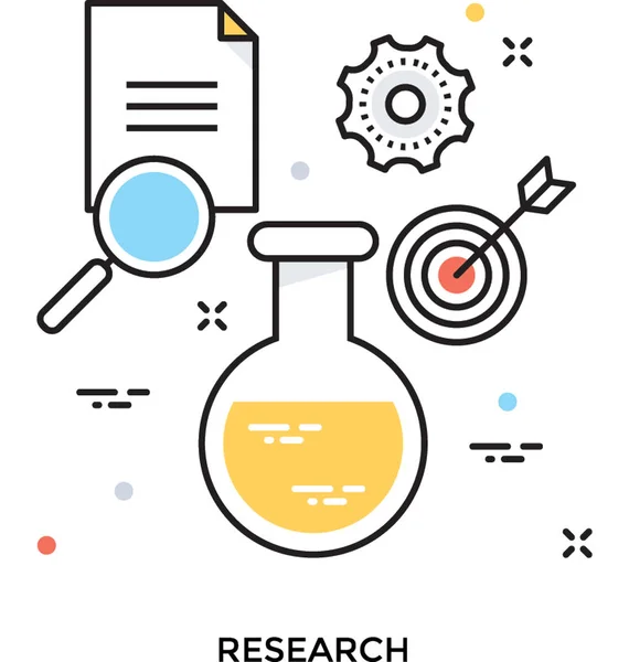 Investigación Plana Vector Icono — Archivo Imágenes Vectoriales