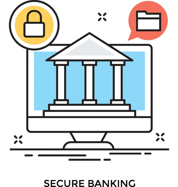Безпечний Векторної Icon Банкінг — стоковий вектор