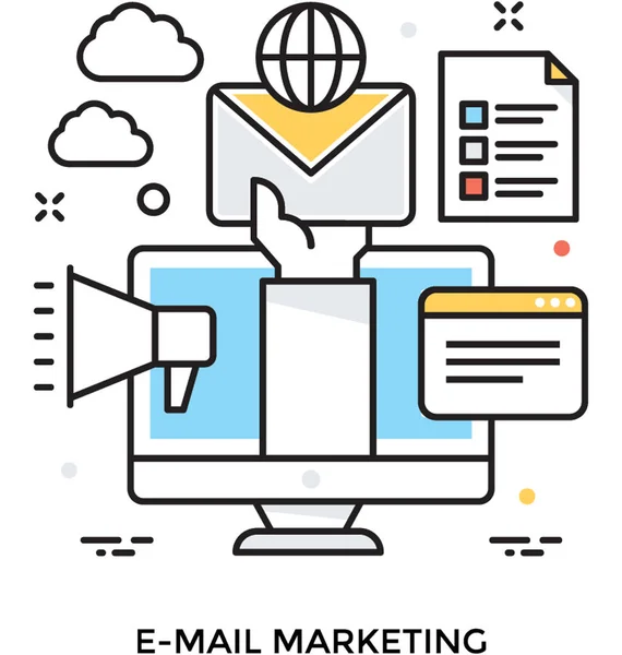 Mail Marketing Vektor Symbol — Stockvektor