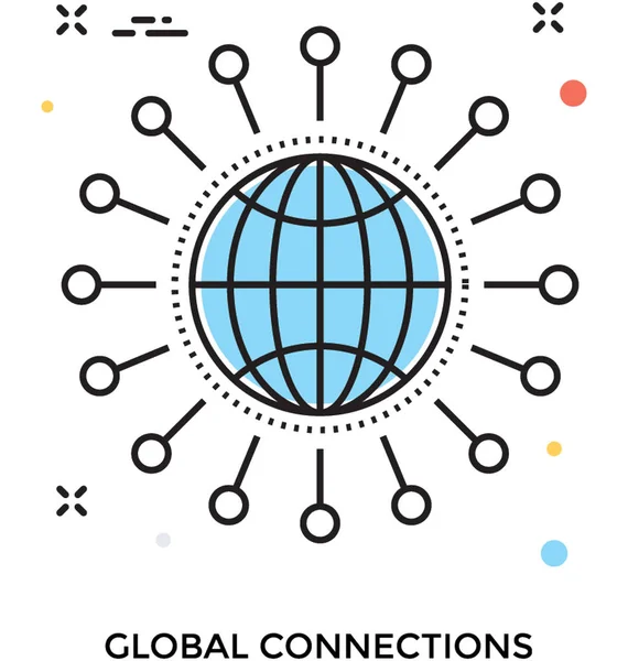 Global Network Vector Icon — Stock Vector