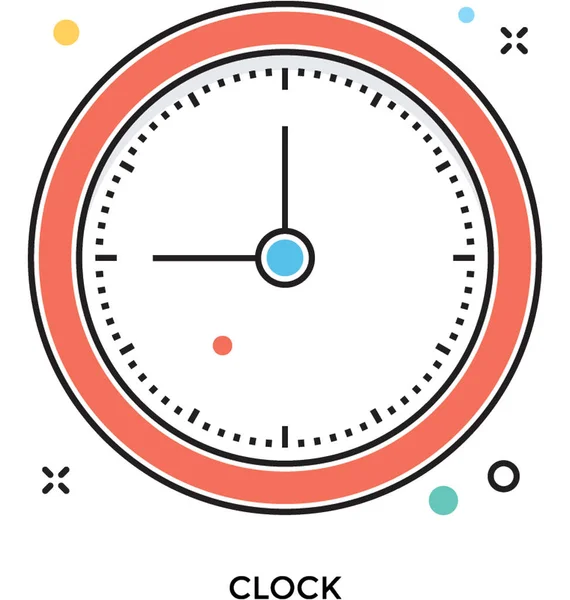 Clock Flat Vector Icon — Stock Vector
