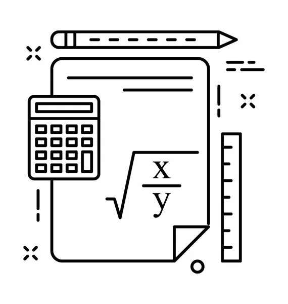 Algebra Line Vector Icon — Stock Vector