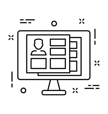 Monitör satırı vektör simgesi 