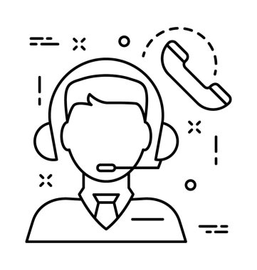 Müşteri satırı hizmet vektör simgesi