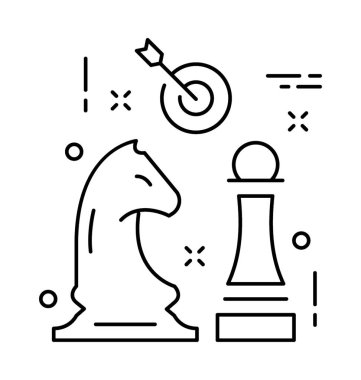 Strateji satırı vektör simgesi