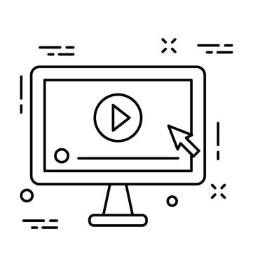 Çokluortam çizgi vektör simgesi