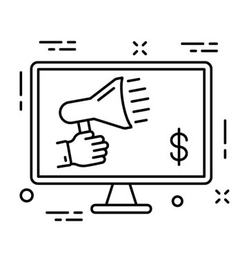 Reklam satırı vektör simgesi