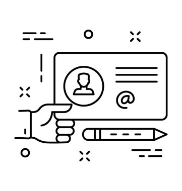 Kimlik kartı vektör simgesi