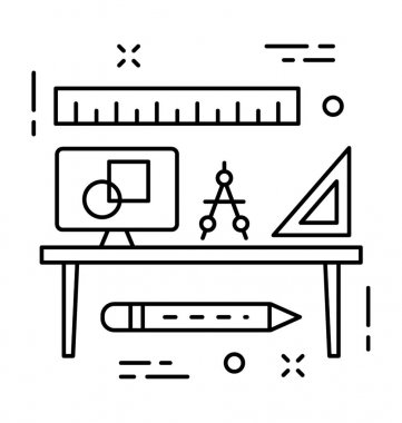 Geometri satırı vektör simgesi