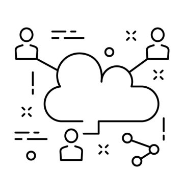 bulut hesaplama vektörü simgesi