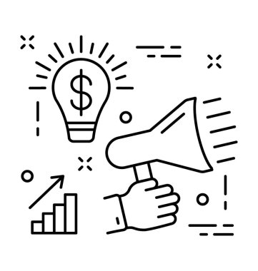 Duyuru satırı vektör simgesi