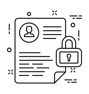 Güvenli profil vektör simgesi