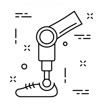 Protez satırı vektör simgesi