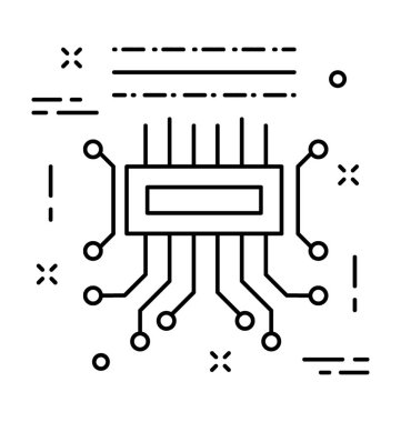 Devre çizgi vektör simgesi