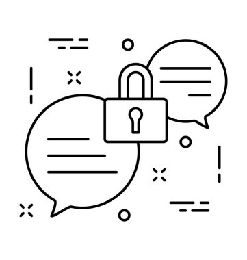 Sohbet güvenlik vektör simgesi