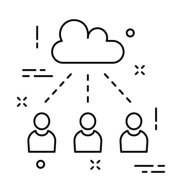 bulut ağ vektör simgesi