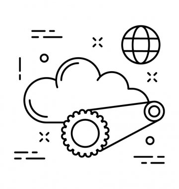 Bulut ayarları vektör simgesi