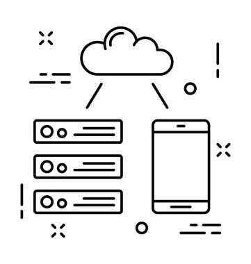 Telefon sunucusu vektör simgesi