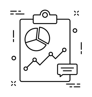 Grafik rapor vektör simgesi